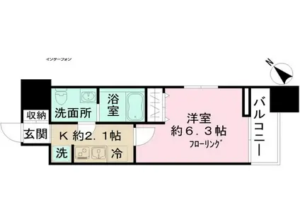 エヌステージ西所沢駅前(1K/4階)の間取り写真