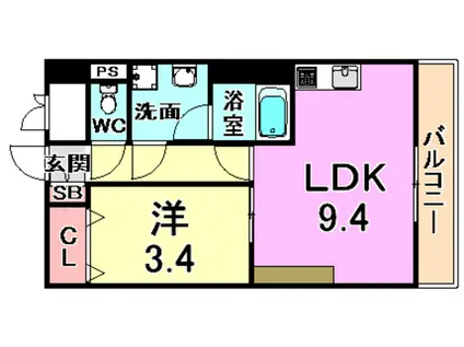 メゾン・ド・リベルテ(1LDK/5階)の間取り写真