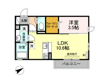 広島高速交通アストラムライン 安東駅 徒歩7分 3階建 築9年(1LDK/3階)の間取り写真
