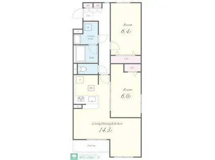 CASA ALBERO(2LDK/2階)の間取り写真