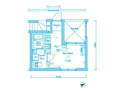 MAXIV BASIC 四ツ木(ワンルーム/3階)の間取り写真