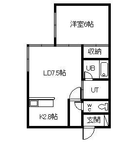 メモリアル東光(1LDK/1階)の間取り写真