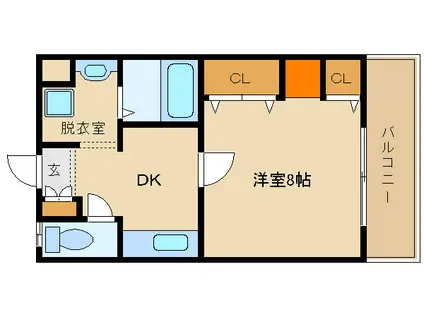 ボワリジェール(1DK/3階)の間取り写真