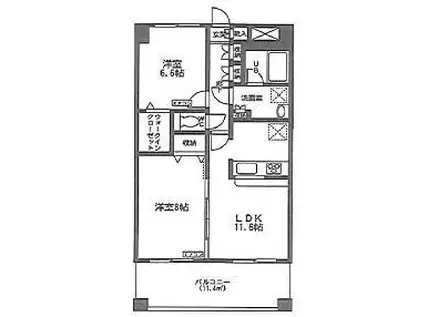 ラ・クールさいたま(2LDK/12階)の間取り写真