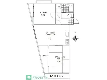 阿佐ヶ谷パレス(2K/5階)の間取り写真