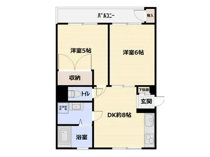 コーポプチ(2DK/2階)の間取り写真