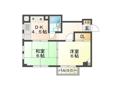 NOVA・ERA(2DK/3階)の間取り写真