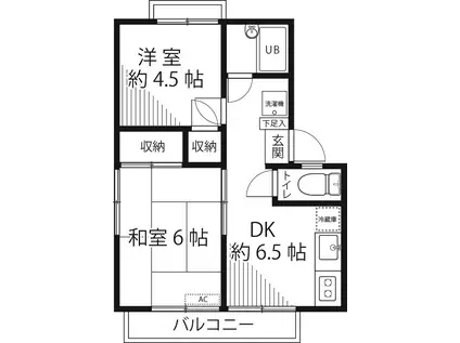 エステートピア笠原(2DK/2階)の間取り写真