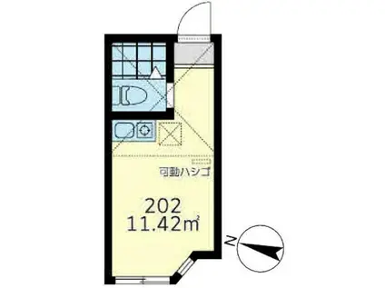 ユナイト鶴見カンパーニャ(ワンルーム/2階)の間取り写真