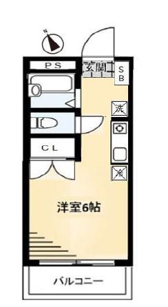 ベルフォーレ浦和(ワンルーム/2階)の間取り写真