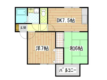 セジュールハイム(2DK/2階)の間取り写真