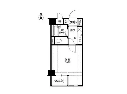 プレール新宿落合(1K/6階)の間取り写真