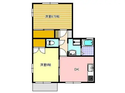 タウニィ多々良(2DK/2階)の間取り写真