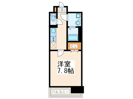 シティパル上熊本(ワンルーム/4階)の間取り写真