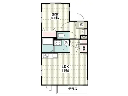 サン桂台(1LDK/2階)の間取り写真