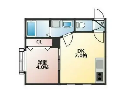 LONGWOOD(1DK/2階)の間取り写真