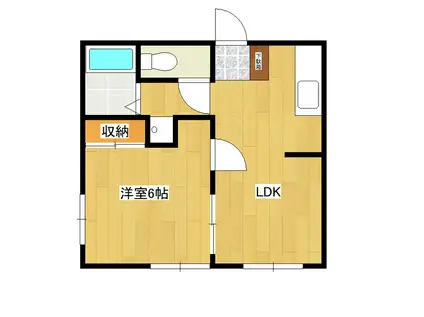 エステートピアクリーク(1LDK/2階)の間取り写真