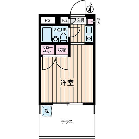 ブライトコート壱番館(ワンルーム/1階)の間取り写真