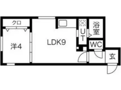 MAISONKAMUYPARKFRONT メゾンカムイパークフロント(1LDK/4階)の間取り写真
