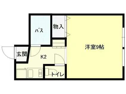 エスティーム皆実(1K/1階)の間取り写真