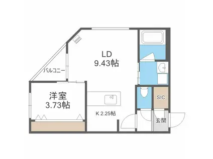 ALIVIS北23条 アリヴィス北23条(1LDK/4階)の間取り写真