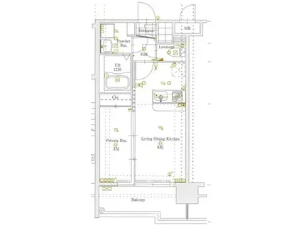 LA FASE VERXEED博多(1LDK/5階)の間取り写真