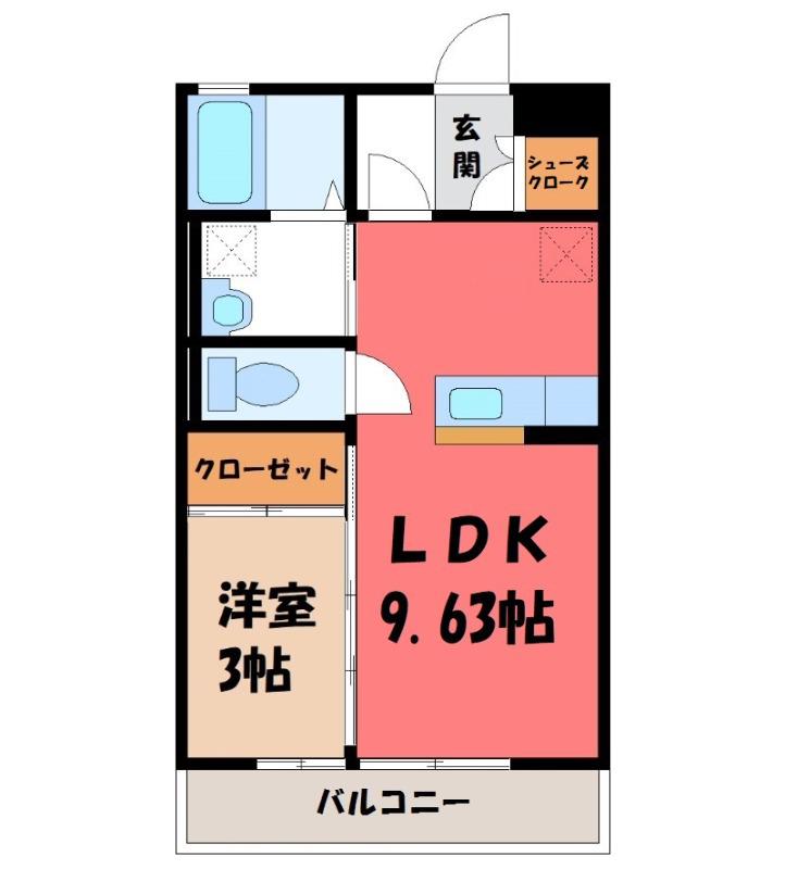 エテルノ(1LDK/2階)の間取り写真