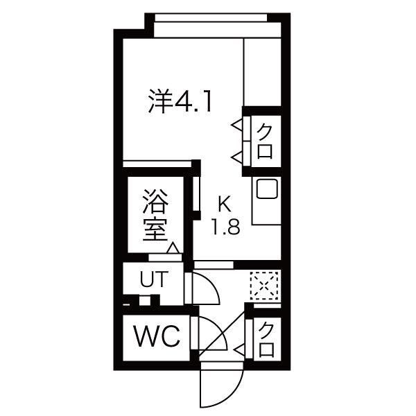 ピュア東彩館VI(1K/5階)の間取り写真