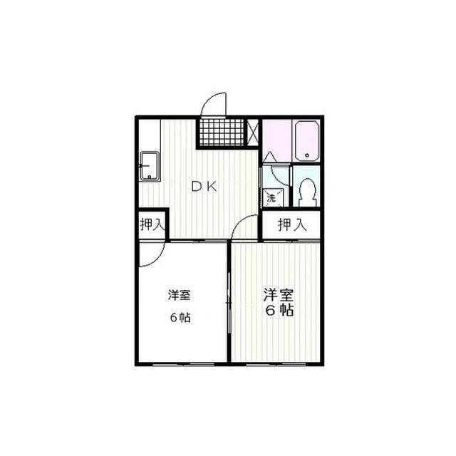 コーポラス杉山 II(2DK/1階)の間取り写真