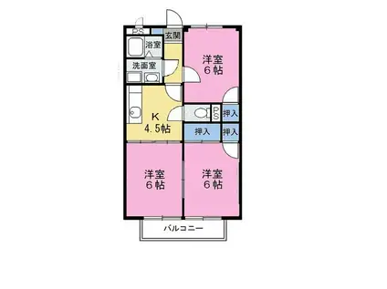 BRILLIANT壱番館(3K/2階)の間取り写真