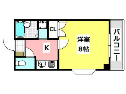 NKハイツ(1K/2階)の間取り写真