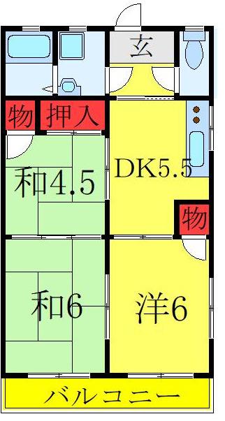 グッドパーク(3DK/2階)の間取り写真