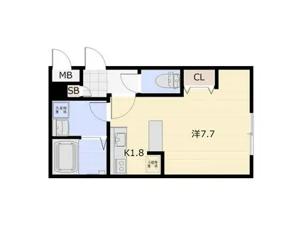 BLANCHE NEIGE QUATRE(1K/4階)の間取り写真