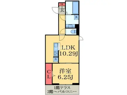 アヴァンスコート壱番館(1LDK/3階)の間取り写真