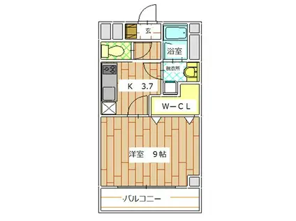 ハイトピア上尾(1K/2階)の間取り写真