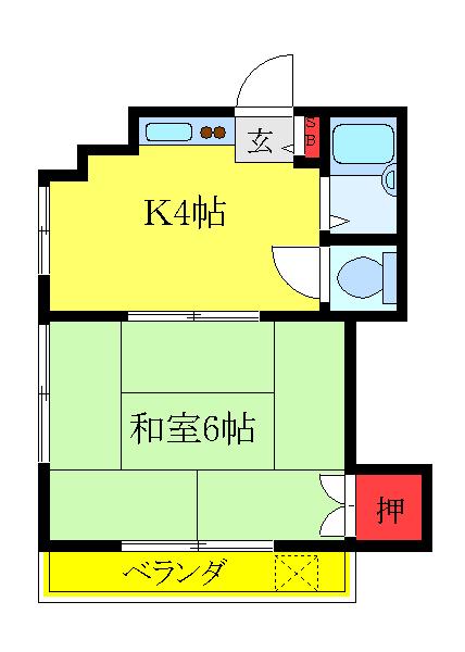 加藤ビル(1K/3階)の間取り写真