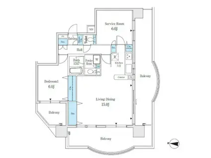 グランヴィル目白(1SLDK/2階)の間取り写真