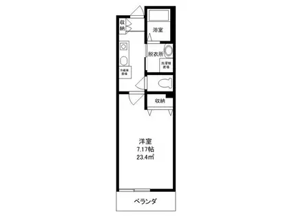 シャインコート(1K/1階)の間取り写真