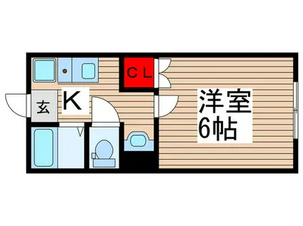 ミラベル大和田(1K/1階)の間取り写真