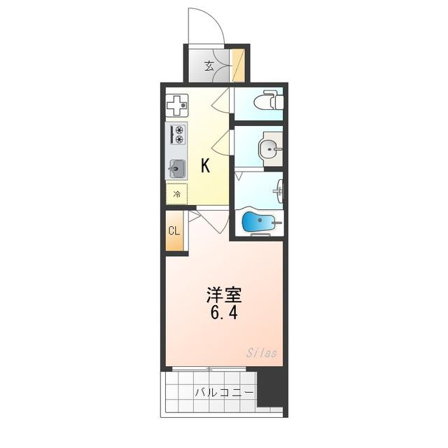JR東海道本線 西大路駅 徒歩10分 10階建 築1年(1K/3階)の間取り写真