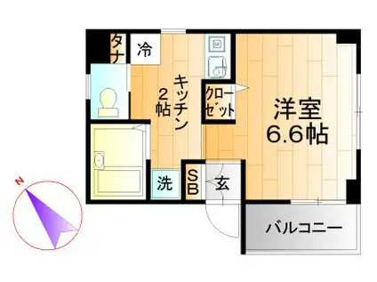 ナカダレジデンスI(1K/5階)の間取り写真