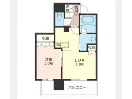 オーキッドレジデンス品川(1LDK/2階)の間取り写真