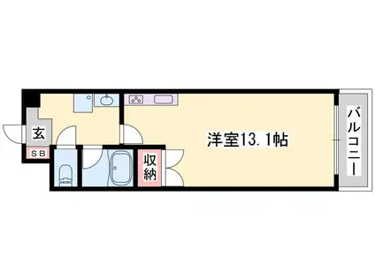 ヴィラ・エトワール(ワンルーム/3階)の間取り写真