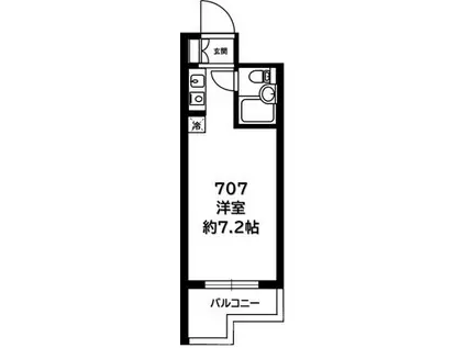 ライオンズマンション関内第3(ワンルーム/7階)の間取り写真