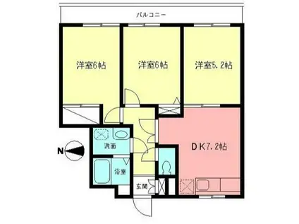 メゾン・フリーダム(3DK/2階)の間取り写真