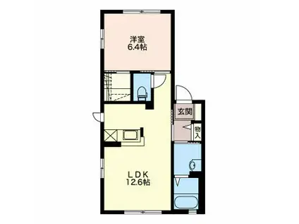 SH・アムール・アイ(1LDK/1階)の間取り写真