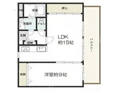 ベルイモ塩屋(1LDK/3階)の間取り写真