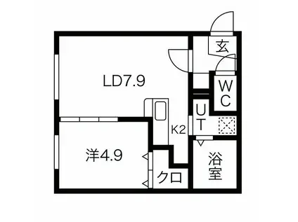 SMILE ARK・M(1LDK/2階)の間取り写真