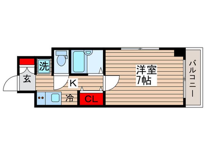 スクエア潮見(1K/3階)の間取り写真