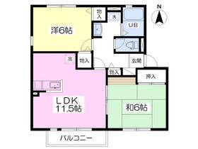 サンコートB(2LDK/2階)の間取り写真